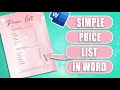 How to Make a Price List in Microsoft Word | Fully Customise Design & Background