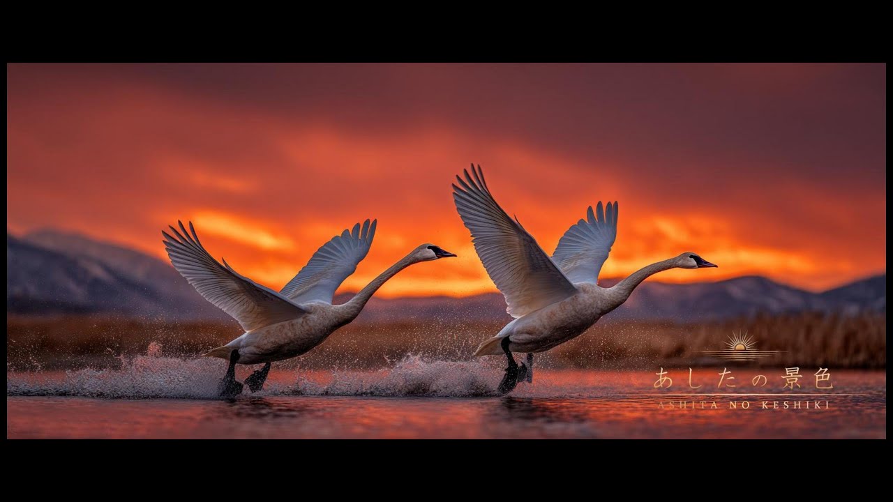 【心象風景】冬の使者と見守る山。 コハクチョウと立山連峰 | Winter Messengers and the Guarding Mountain Tomorrow’s Vista #5