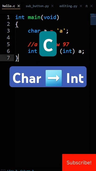 How To Convert Char To Int In C #cprogramming - YouTube
