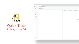 Quicktrack - Starting a New Trip | Transporter - Desktop | RoaDo Support