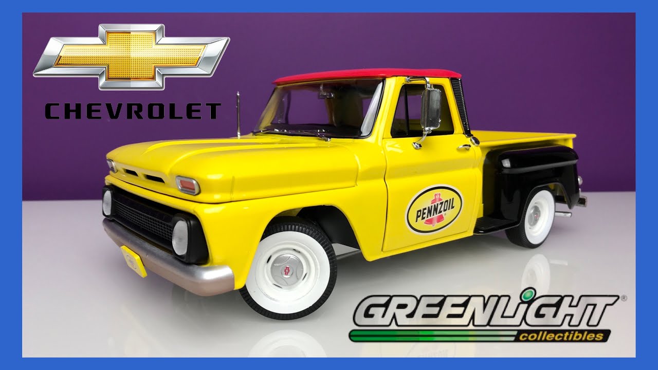 1:18 1965 Chevrolet C-10 Stepside Pennzoil - Greenlight [Unboxing