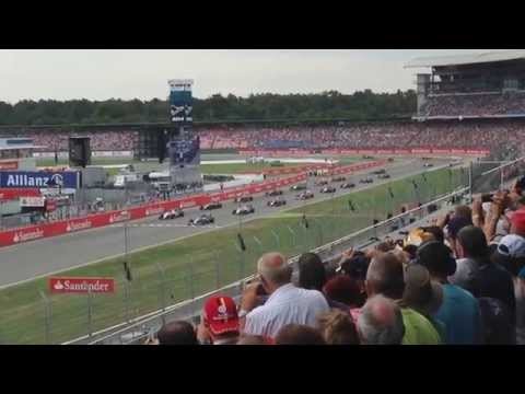 2014 German Grand Prix start (Massa/Magnussen crash) Nordtribüne A