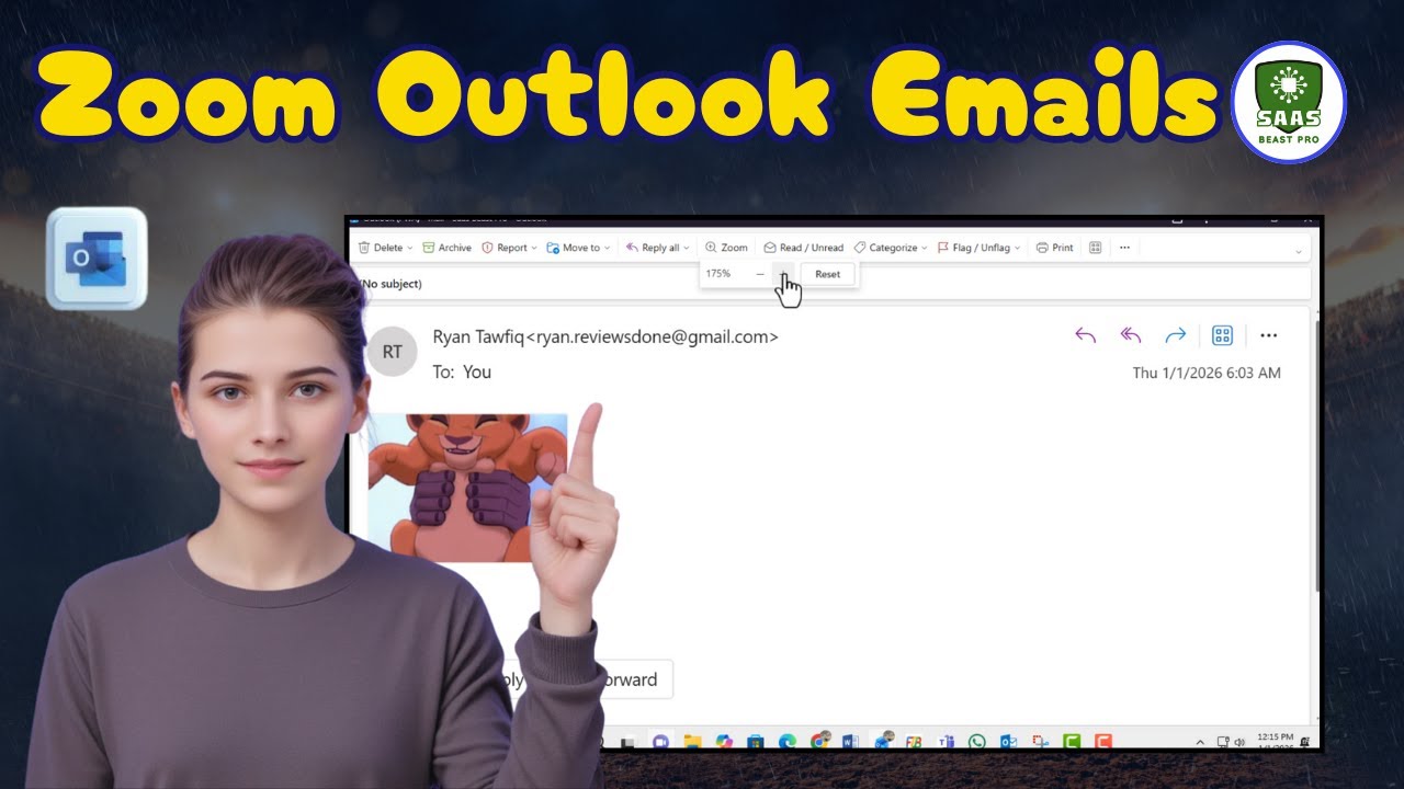 Как увеличить масштаб электронных писем в Outlook | Удобное чтение сообщений (2026)