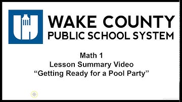 Math 1 Unit 3 Lesson 1 Getting Ready for a Pool Party Summary Video