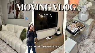 MOVING VLOG PART 3: LIVING ROOM SET UP, BUILDING MY COFFEE TABLE, NEW COUCH + DECORATING 