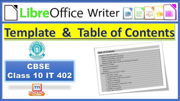 Template and Table of Contents (TOC) in Libre Office Writer