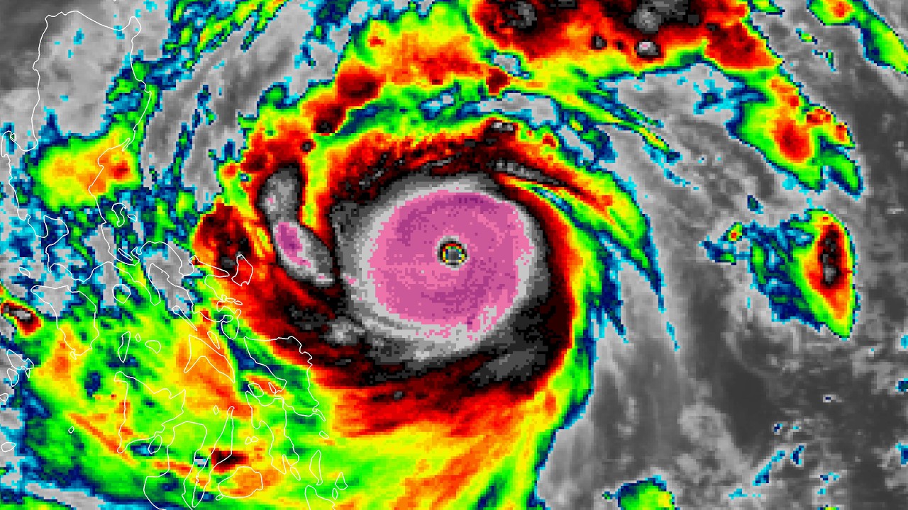Infrared Satellite Animation of Super Typhoon Angela/Rosing (1995 ...
