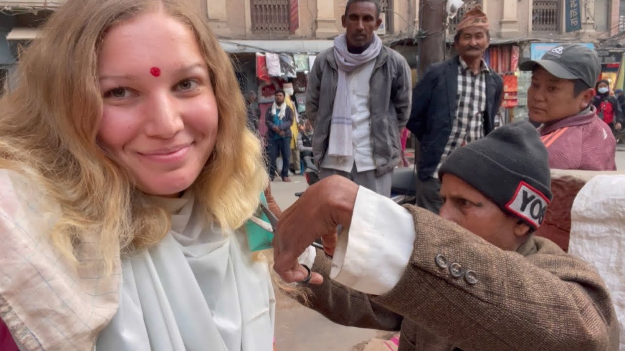 0,70€|$ центов уличная стрижка 💇🏼‍♀️ в Катманду - Непал 🇳🇵