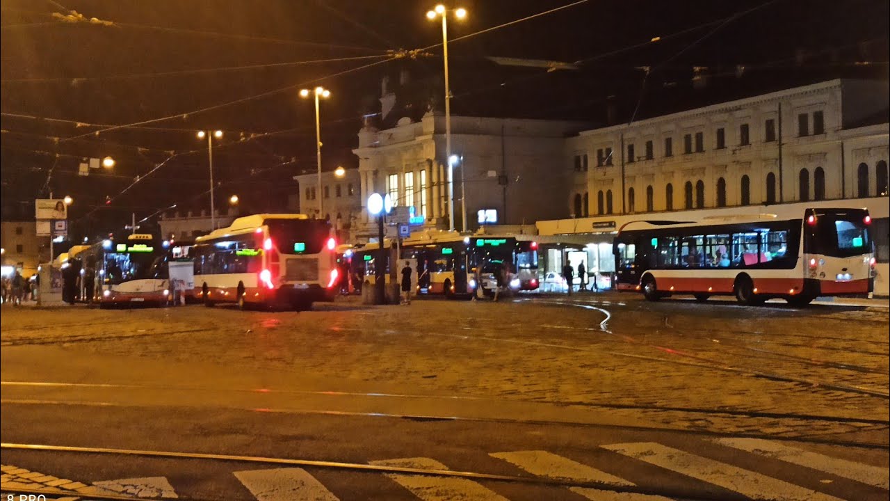 Brno autobusy noční odjezd/Brno buses night departure