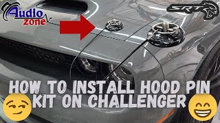 HOW TO INSTALL HOOD PINS ON DODGE CHALLENGER COMPLETE VIDEO STEP BY STEP