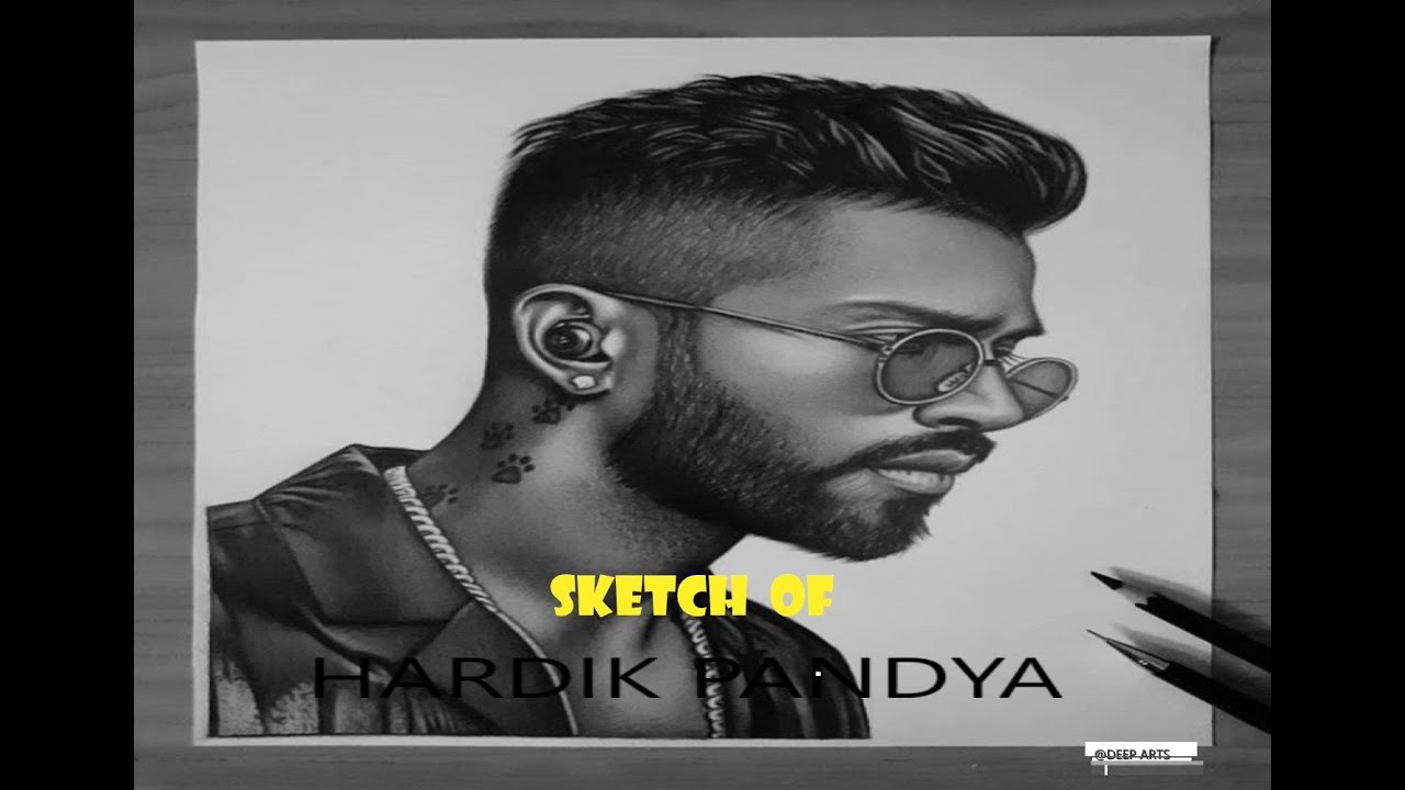 How to draw Hardik pandya Hardik pandya sketch Hardik pandya drawing