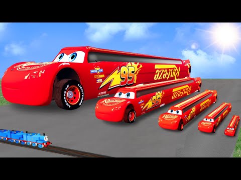 Big & Small: Limousine Lightning McQueen vs Thomas Train | BeamNG.drive Gameplay