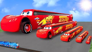 Big & Small: Limousine Lightning McQueen vs Thomas Train | BeamNG.drive Gameplay