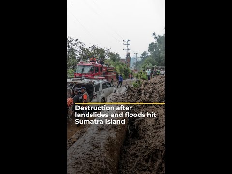 Destruction after deadly landslides and flashfloods hit Indonesia’s Sumatra Island | AJ#shorts