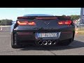 Chevrolet corvette c7 z06 black diva  brutal accelerations