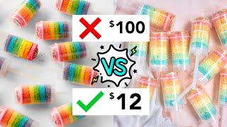 $12 Rainbow push pop cake at home