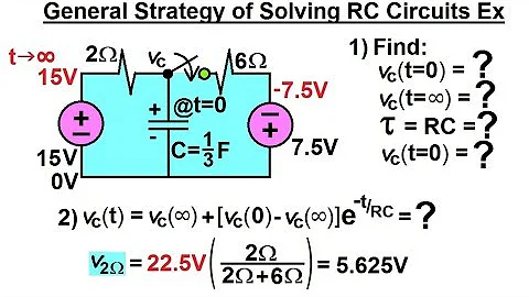 Electrical Engineering: Ch 8: RC & RL Circuits (32 of 65) Gen. Strategy of Solving RC Circuits Ex.