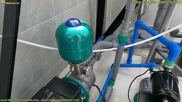 Máy bơm tăng áp biến tần SHIMGE 750W và 370W Phục vụ cho căn hộ cho thuê 5 lầu 14 phòng