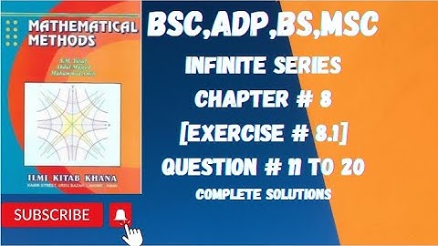 Bsc,ADP, BS Mathematical method part 2|ch 8,Ex 8.1, Q 11 to 20|lecture 3