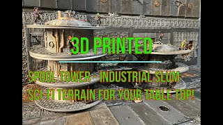 Turn your old 3d printer spools into Spool Tower Industrial Slum 3d printed sci-fi terrain.