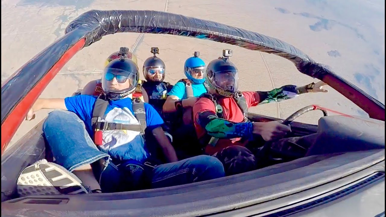 WHACKY STUNTS Skydiving in a Car YouTube