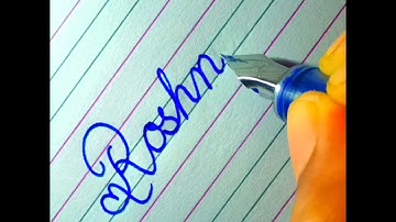 "Roshni" 😍💖 Beautiful name in Cursive writing #calligrapherambesh #cursive #name #trending #shorts