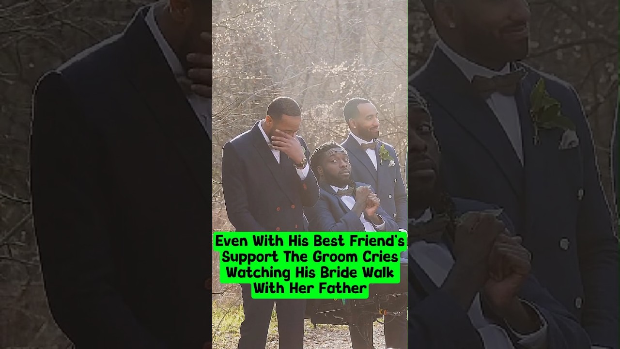 Even With His Best Friend’s Support, The Groom Cries Watching His Bride Walk With Her Father. 