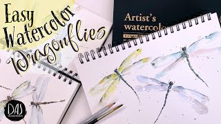 How to Paint Dragonflies  BeginnerFriendly Loose Watercolor Tutorial