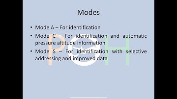Radio Navigation - Secondary Surveillance Radar