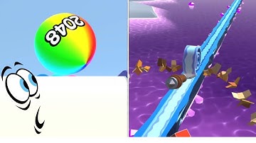 BallRun2048 Vs Spiral Roll -Mobile Gameplay Walkthrough (Android,IOS)