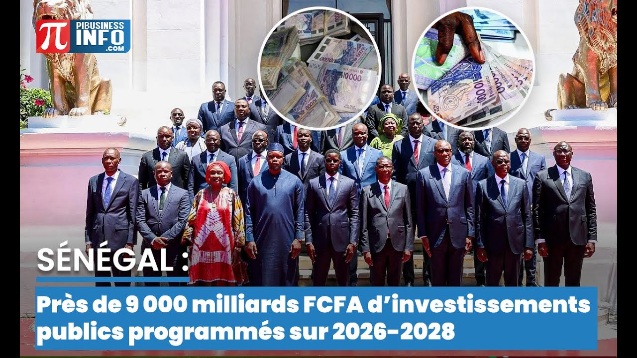 Sénégal : près de 9 000 milliards FCFA d’investissements publics programmés sur 2026-2028