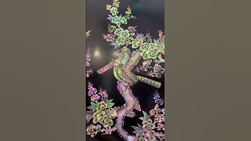 Tranh gỗ trắc khảm ốc singapore