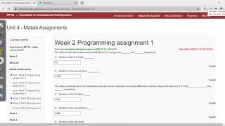 Information Week 2 Matlab Programming assignment 1 solution | Foundation of Computational Fluid Dynamics | NPTEL News