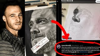 Kerem Bursin wrote love sentences to Hande's fan! Look who painted him?