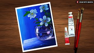 Acrylic painting of beautiful flowers easy | Painting Tutorial