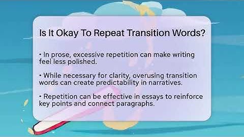Is It Okay To Repeat Transition Words? - The Prose Path
