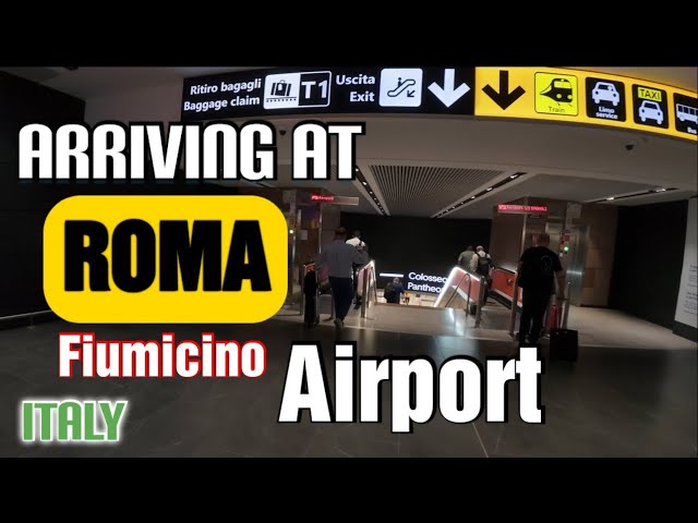 Rome, Italien | K at Fiumicino Flygplats (FCO) | Rundtur på Flygplatsen 4K
