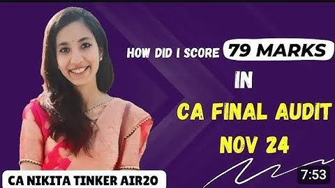 Audit Strategy | 79 marks in CA Final Audit | Nov 24 | CA Nikita Tinker AIR 20