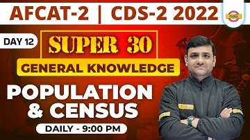 GK FOR AFCAT 2 / CDS 2 2022 | GENERAL KNOWLEDGE | POPULATION & CENSUS | GK QUESTION | BY RAUSHAN SIR