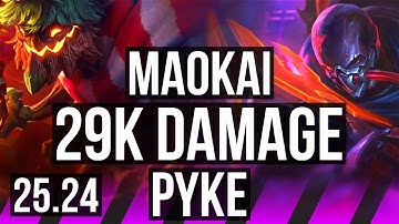 MAOKAI & Miss Fortune vs PYKE & Kalista (SUP) | 29K damage | KR Master | 25.24