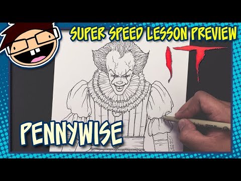 How to Draw PENNYWISE THE CLOWN (IT [2017]) Drawing Tutorial - Draw it, Too!