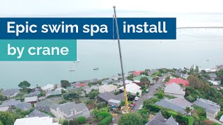 How to install the Vortex™ swim spa by crane on a steep property