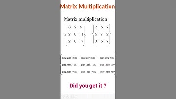 Matrix Multiplication #coding #learning #skills #mathematics
