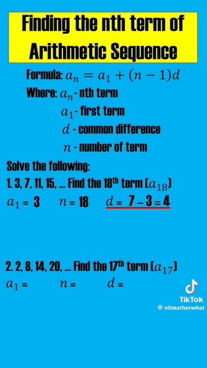 how to solve arithmetic sequence. - YouTube