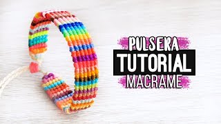 Pulsera Horizontal » ♻ tutorial | como hacer pulsera de hilo reciclada | diy ● Bracelet #169