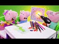 Çocuk videoları! Peppa Pig ailesi - Çocuklar Baba Domuzun matkapını saklıyor!