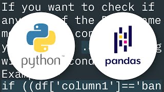 How to use a conditional statement based on DataFrame boolean value in pandas