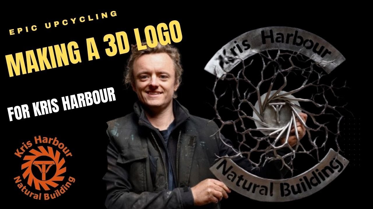 Making a 3d Metal Logo - For YouTuber Kris Harbour Natural Building - Long version