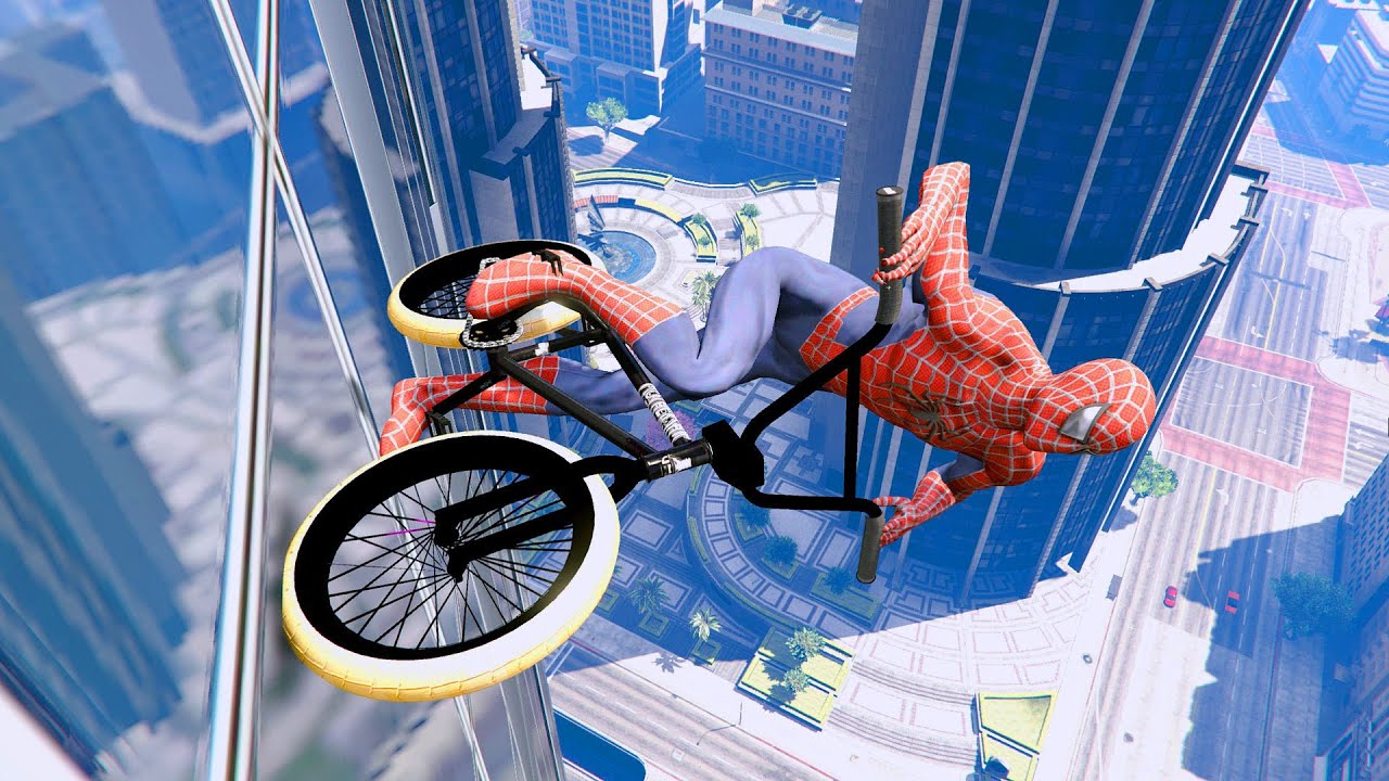 GTA 5 - Spiderman Epic Jumps BMX Parkour Vol.40 (Spider-man Ragdolls)