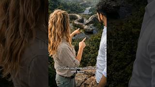 She Touched a Giant Anaconda 😱 | Craziest Jungle Encounter #shorts #explore #wildwonders